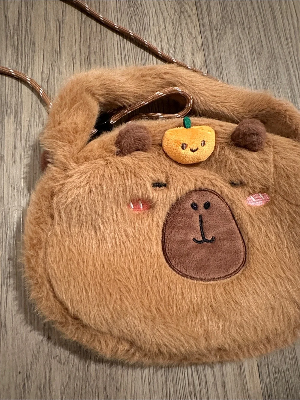 Kids Plush Bear Crossbody Bag - Brown